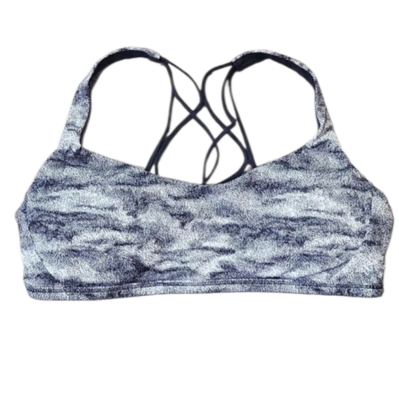 Lululemon Energy Sports Bra Power Luxtreme Hazy Days Black White Strappy Back 10 - Picture 5 of 9